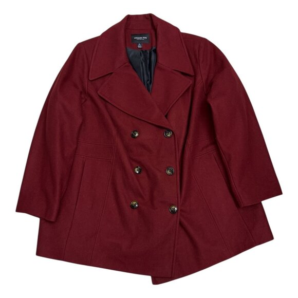 LONDON FOG Wool Luxury Designer Business Casual Winter Trench Coat Womens 3X - Picture 1 of 6